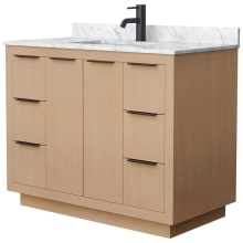 Maroni 42" Free Standing Single Basin Vanity Set with Cabinet and Marble Vanity Top