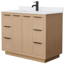 Maroni 42" Free Standing Single Basin Vanity Set with Cabinet and Cultured Marble Vanity Top
