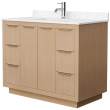 Maroni 42" Free Standing Single Basin Vanity Set with Cabinet and Cultured Marble Vanity Top