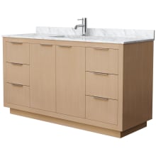 Maroni 60" Free Standing Single Basin Vanity Set with Cabinet and Marble Vanity Top