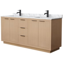 Maroni 72" Free Standing Double Basin Vanity Set with Cabinet and Marble Vanity Top