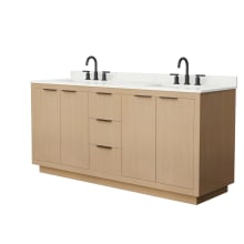 Maroni 72" Free Standing Double Basin Vanity Set with Cabinet and Quartz Vanity Top