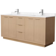 Maroni 72" Free Standing Double Basin Vanity Set with Cabinet and Cultured Marble Vanity Top