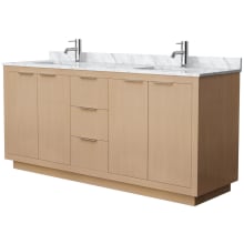 Maroni 72" Free Standing Double Basin Vanity Set with Cabinet and Marble Vanity Top