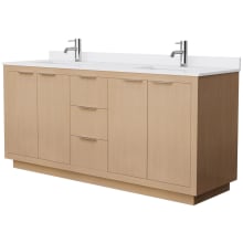 Maroni 72" Free Standing Double Basin Vanity Set with Cabinet and Cultured Marble Vanity Top