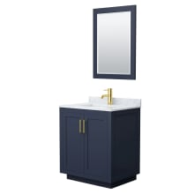 Miranda 30" Free Standing Single Basin Vanity Set with Cabinet, Marble Vanity Top, and Framed Mirror