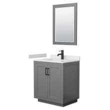 Miranda 30" Free Standing Single Basin Vanity Set with Cabinet, Cultured Marble Vanity Top, and Framed Mirror