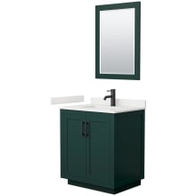 Miranda 30" Free Standing Single Basin Vanity Set with Cabinet, Quartz Vanity Top, and Framed Mirror