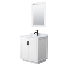 Miranda 30" Free Standing Single Basin Vanity Set with Cabinet, Marble Vanity Top, and Framed Mirror