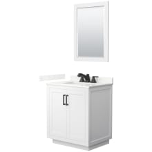 Miranda 30" Free Standing Single Basin Vanity Set with Cabinet, Quartz Vanity Top, and Framed Mirror