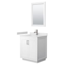 Miranda 30" Free Standing Single Basin Vanity Set with Cabinet, Cultured Marble Vanity Top, and Framed Mirror
