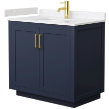 Miranda 36" Free Standing Single Basin Vanity Set with Cabinet and Cultured Marble Vanity Top