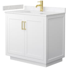 Miranda 36" Free Standing Single Basin Vanity Set with Cabinet and Cultured Marble Vanity Top