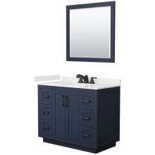 Miranda 42" Free Standing Single Basin Vanity Set with Cabinet, Quartz Vanity Top, and Framed Mirror