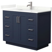 Miranda 42" Free Standing Single Basin Vanity Set with Cabinet and Quartz Vanity Top