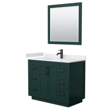 Miranda 42" Free Standing Single Basin Vanity Set with Cabinet, Cultured Marble Vanity Top, and Framed Mirror