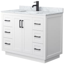 Miranda 42" Free Standing Single Basin Vanity Set with Cabinet and Marble Vanity Top