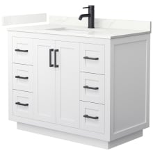 Miranda 42" Free Standing Single Basin Vanity Set with Cabinet and Quartz Vanity Top