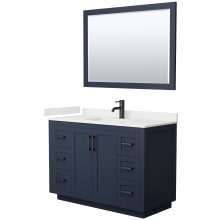 Miranda 48" Free Standing Single Basin Vanity Set with Cabinet, Quartz Vanity Top, and Framed Mirror