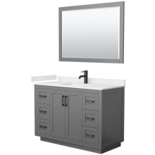 Miranda 48" Free Standing Single Basin Vanity Set with Cabinet, Quartz Vanity Top, and Framed Mirror