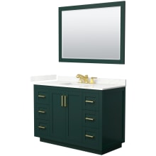 Miranda 48" Free Standing Single Basin Vanity Set with Cabinet, Quartz Vanity Top, and Framed Mirror
