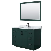 Miranda 48" Free Standing Single Basin Vanity Set with Cabinet, Marble Vanity Top, and Framed Mirror