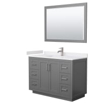 Miranda 48" Free Standing Single Basin Vanity Set with Cabinet, Cultured Marble Vanity Top, and Framed Mirror