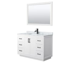 Miranda 48" Free Standing Single Basin Vanity Set with Cabinet, Marble Vanity Top, and Framed Mirror