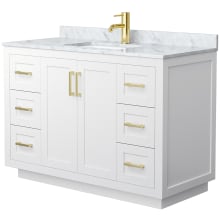 Miranda 48" Free Standing Single Basin Vanity Set with Cabinet and Marble Vanity Top