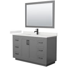 Miranda 54" Free Standing Single Basin Vanity Set with Cabinet, Quartz Vanity Top, and Framed Mirror