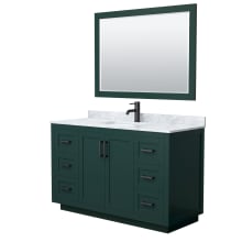 Miranda 54" Free Standing Single Basin Vanity Set with Cabinet, Marble Vanity Top, and Framed Mirror