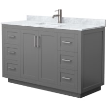 Miranda 54" Free Standing Single Basin Vanity Set with Cabinet and Marble Vanity Top