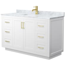 Miranda 54" Free Standing Single Basin Vanity Set with Cabinet and Marble Vanity Top