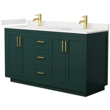 Miranda 60" Free Standing Double Basin Vanity Set with Cabinet and Quartz Vanity Top