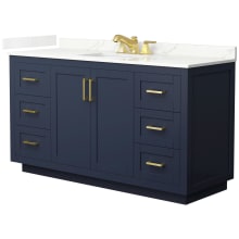 Miranda 60" Free Standing Single Basin Vanity Set with Cabinet and Quartz Vanity Top