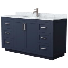 Miranda 60" Free Standing Single Basin Vanity Set with Cabinet and Marble Vanity Top