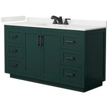 Miranda 60" Free Standing Single Basin Vanity Set with Cabinet and Quartz Vanity Top