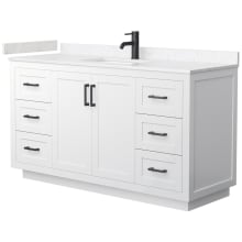 Miranda 60" Free Standing Single Basin Vanity Set with Cabinet and Cultured Marble Vanity Top