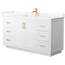 Miranda 60" Free Standing Single Basin Vanity Set with Cabinet and Quartz Vanity Top