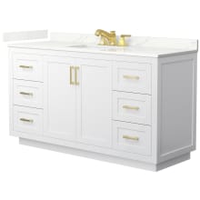 Miranda 60" Free Standing Single Basin Vanity Set with Cabinet and Quartz Vanity Top