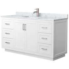 Miranda 60" Free Standing Single Basin Vanity Set with Cabinet and Marble Vanity Top