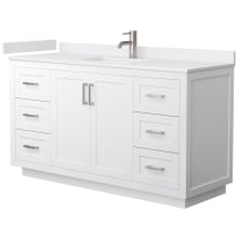Miranda 60" Free Standing Single Basin Vanity Set with Cabinet and Cultured Marble Vanity Top