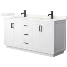 Miranda 66" Free Standing Double Basin Vanity Set with Cabinet and Quartz Vanity Top