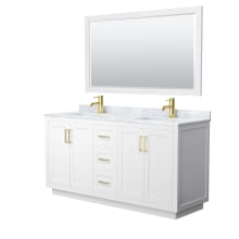 Miranda 66" Free Standing Double Basin Vanity Set with Cabinet, Marble Vanity Top, and Framed Mirror