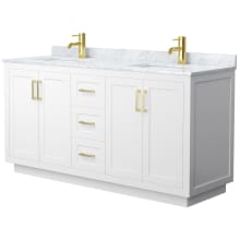 Miranda 66" Free Standing Double Basin Vanity Set with Cabinet and Marble Vanity Top