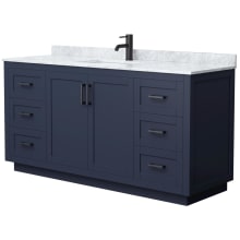 Miranda 66" Free Standing Single Basin Vanity Set with Cabinet and Marble Vanity Top