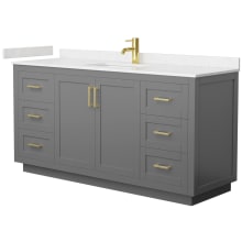 Miranda 66" Free Standing Single Basin Vanity Set with Cabinet and Cultured Marble Vanity Top