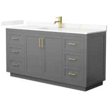 Miranda 66" Free Standing Single Basin Vanity Set with Cabinet and Quartz Vanity Top