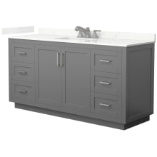 Miranda 66" Free Standing Single Basin Vanity Set with Cabinet and Quartz Vanity Top