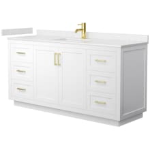 Miranda 66" Free Standing Single Basin Vanity Set with Cabinet and Cultured Marble Vanity Top